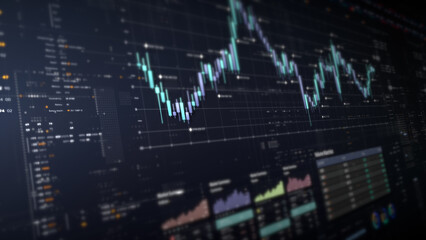 Dynamic data visuals for business info graphics, animated charts, and data-driven insights for a business meeting mock-up. Explore the world of trading, stock exchanges, and crypto