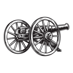 Silhouette of Vintage cannon vector illustration
