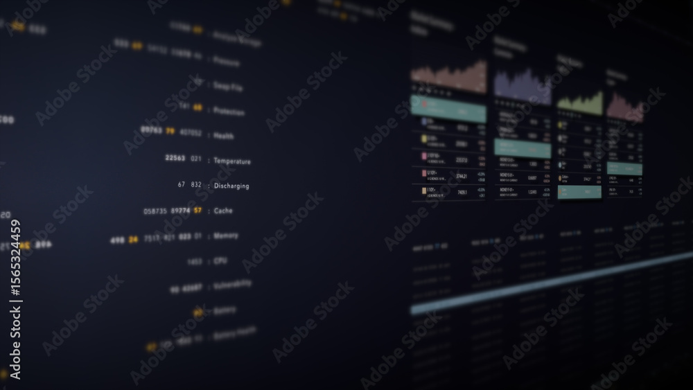 Aufkleber Dynamic data visuals for business info graphics, animated charts, and data-driven insights for a business meeting mock-up. Explore the world of trading, stock exchanges, and crypto