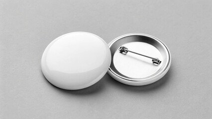 Two White Buttons on Grey Background