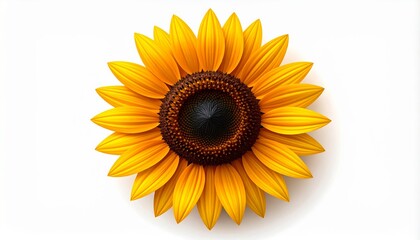 Fototapeta premium Vector Sunflower Illustration on White Background – Realistic Style