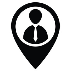 Social worker element isolated outreach map on white background