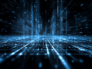Futuristic digital data stream background.