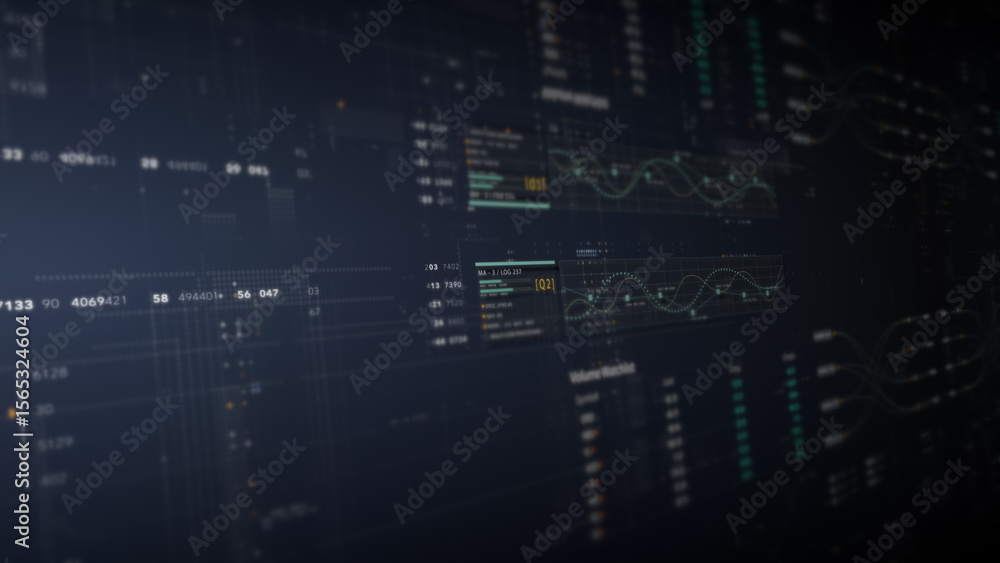 Aufkleber Dynamic data visuals for business info graphics, animated charts, and data-driven insights for a business meeting mock-up. Explore the world of trading, stock exchanges, and crypto