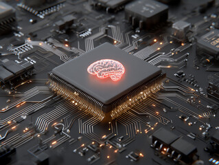 Advanced circuit board with microprocessor design.