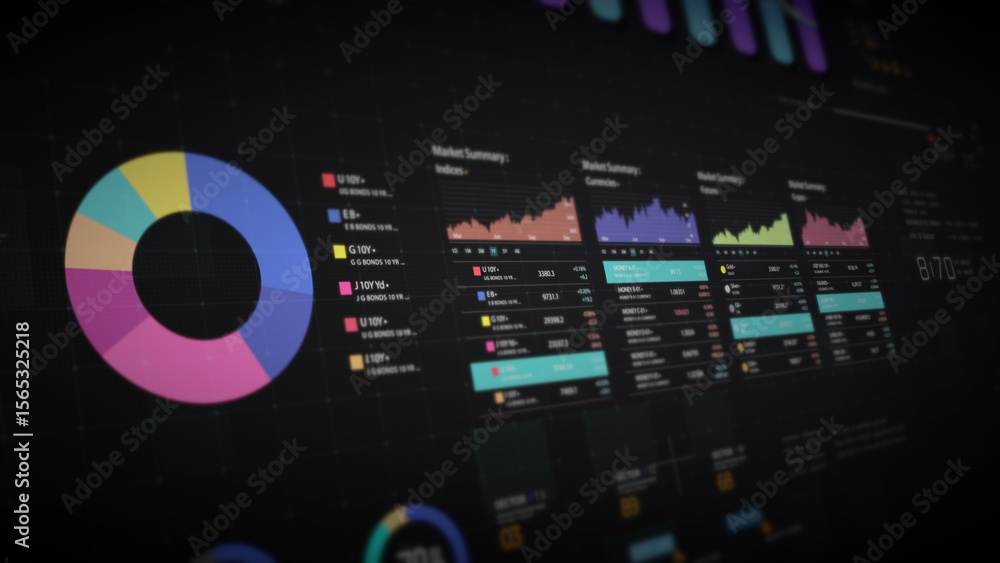 Aufkleber dynamic data visuals for business info graphics, animated charts, and data-driven insights for a bus