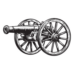 Silhouette of Vintage cannon vector illustration