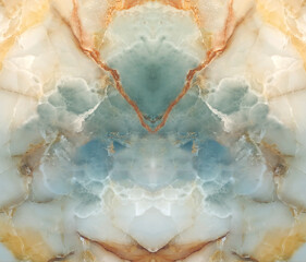 Blue and Orange Cloudy Marble Texture
