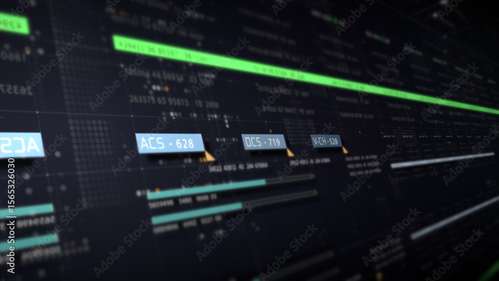 Aufkleber Dynamic data visuals for business info graphics, animated charts, and data-driven insights for a business meeting mock-up. Explore the world of trading, stock exchanges, and crypto