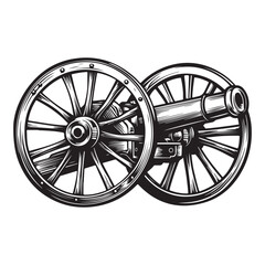 Silhouette of Vintage cannon vector illustration