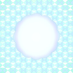 Pastel geometric backgrounds with soft scalloped center frames, vintage mosaic style. 