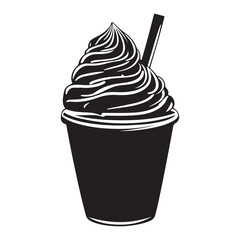 Silhouette of an ice cream vector logo illustration, Minimalist cup ice cream logo vector art illustration