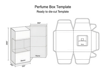 Editable Die Cut Packaging Box Template in Vector Format.