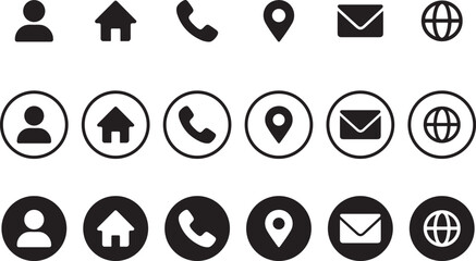 Business Card Icons or Contact Us Icons 