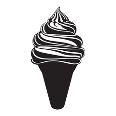 Silhouette of an ice cream vector logo illustration, Minimalist cup ice cream logo vector art illustration