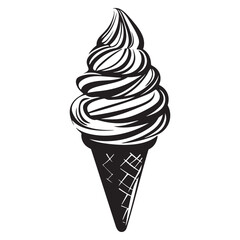 Silhouette of an ice cream vector logo illustration, Minimalist cup ice cream logo vector art illustration