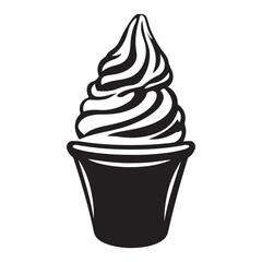 Silhouette of an ice cream vector logo illustration, Minimalist cup ice cream logo vector art illustration