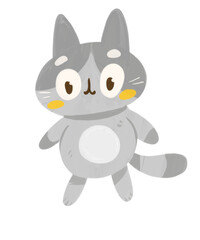 A calm and friendly cat, hand-drawn with soft gray tones and stripes, great for pet-themed projects or children’s decor.
