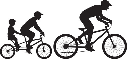 Obraz premium Cat riding bicycle Road cycling and mountain biking adventures illustration