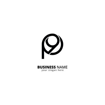 Bold P9 Monogram Logo, Modern Typography Design.