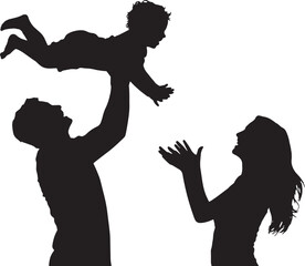 Father and Child Silhouette A Heartwarming Moment of Playful Connection