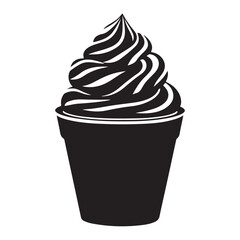 Silhouette of an ice cream vector logo illustration, Minimalist cup ice cream logo vector art illustration