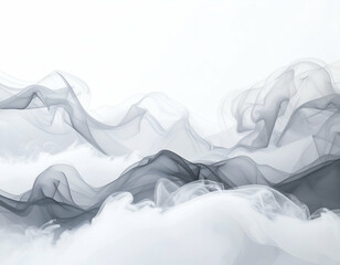 Obraz premium Abstract Gray and White Ink Landscape Painting