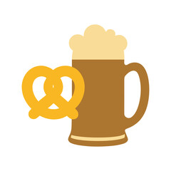 Beer Pretzel And Oktober Celebration Vector