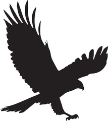 Falcon or eagle  flying silhouette