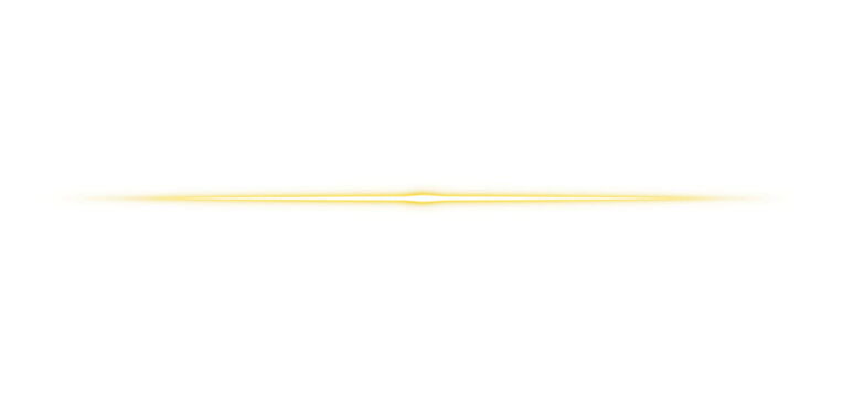 Glowing long line. Yellow light rays, Neon line futuristic energy sign, Flare light, laser beam effect. Isolated design elements PNG