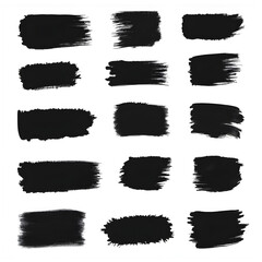 set of watercolor brush strokes