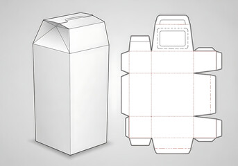 Editable Die Cut Packaging Box Template in Vector Format.