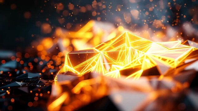 Glowing Geometric Forms Abstract Animation