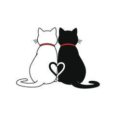Love cat logo vector design. animal, pet friendly and cat lovers