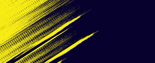 Dots halftone yellow and dark blue color pattern gradient grunge texture background. Dots pop art sport style  modern grunge