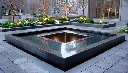 Urban square fountain