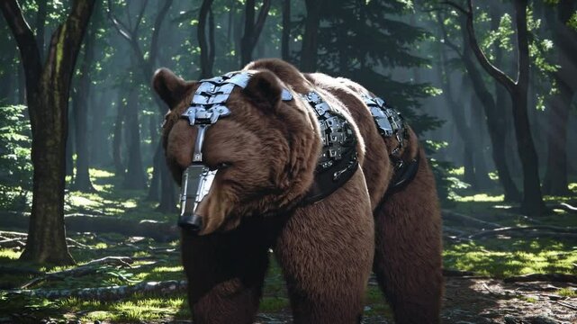 Ours avec armure futuriste