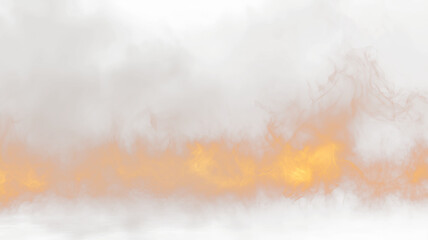 Realistic Flames and Smoke on transparent png  Background

