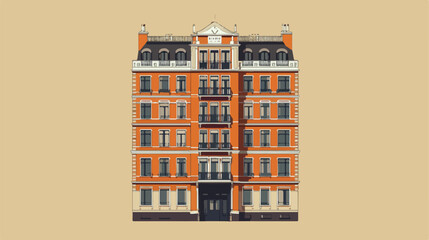 Modern City Building Real Estate Flat Vector Illustration