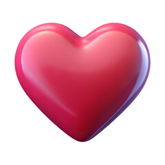 Fototapeta premium Photo of a 3d render of a shiny red heart isolated on transparent background