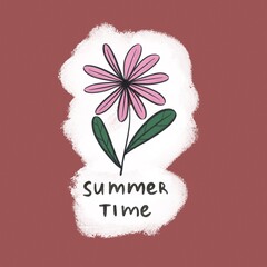 cartoon flower. Colorful illustration, flat style. design for cards, print, posters, logo, cover