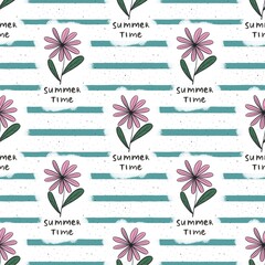 seamless pattern with cartoon flowers. hand drawing. design for fabric, print, textile, wrapper	
