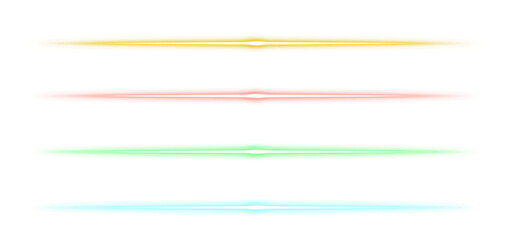 Glowing neon lines isolated on transparent background. Shiny streak light effect isolated on transparent background. Neon light laser beam, Futuristic electric speed energy line. flare light stripes