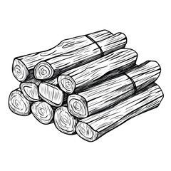 Cozy Cartoon Bundle of Firewood Vector Illustration