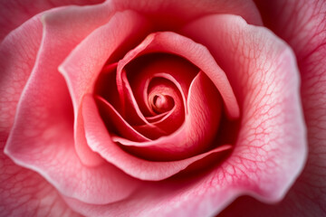 Close-up view of a blooming pink rose displaying intricate details