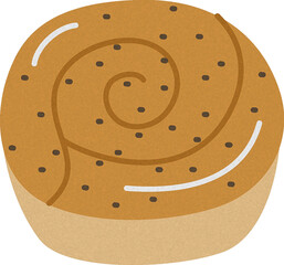 Honey bun Watercolor Style Illustration