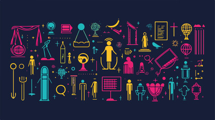 Bundle of Human Rights Line Style Set Icons