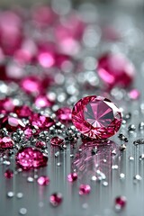 Pink and silver gemstones