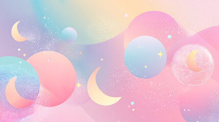 Pastel Space Dreamscape Abstract Celestial Art Illustration