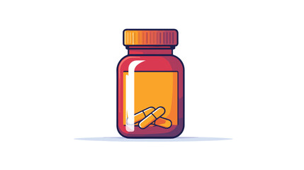 Isolated Flat Vector Illustration of Drug Bottle Icon